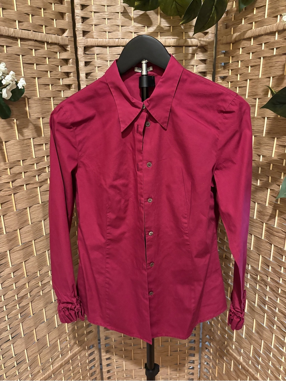 Vintage Miu Miu Deep Raspberry Button-Down